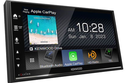 Kenwood eXcelon DMX809S 6.75″ Digital Multimedia Receiver with Wireless CarPlay, Android Auto, HD Radio + CMOS-320LP Low-Profile Backup Camera