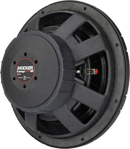 Kicker CompVT 52CVT102 10" Subwoofer, single voice coil, 2Ω, 350W RMS