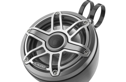 JL Audio M6-650VEX-Mb-S-GmTi 6.5-inch Tower Coaxial Speakers, Titanium Sport Grilles 93413