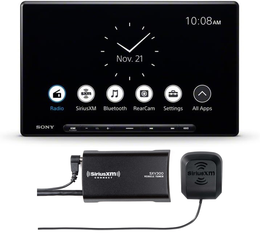 Sony XAV-AX8500 10.1" HD Media Receiver with Wireless Apple CarPlay, Android Auto, SiriusXM Ready, USB-C + SXV300V1 SiriusXM Vehicle Tuner Bundle
