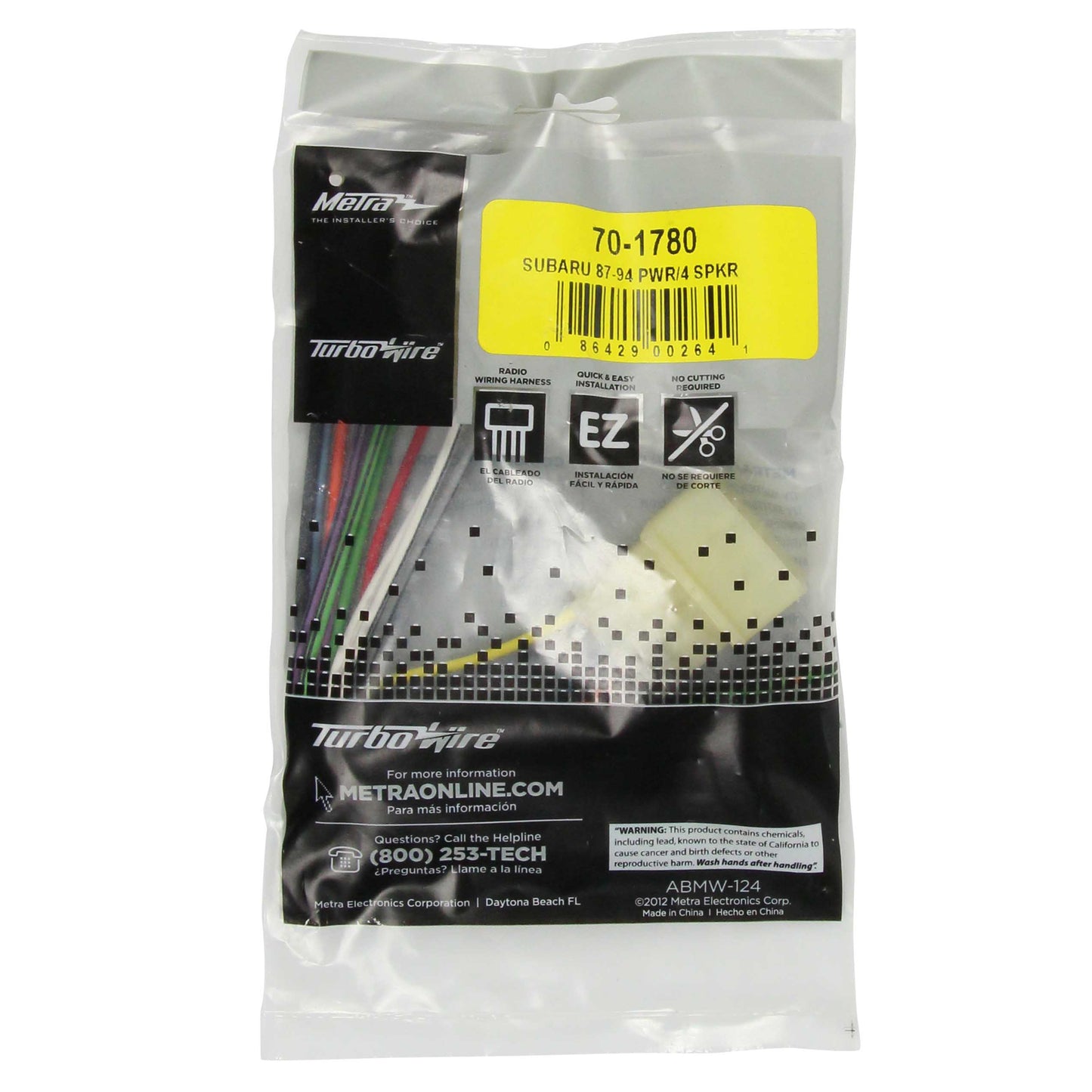 Metra 70-1780 Radio Wiring Harness for Subaru Justy Legacy 1987-1994