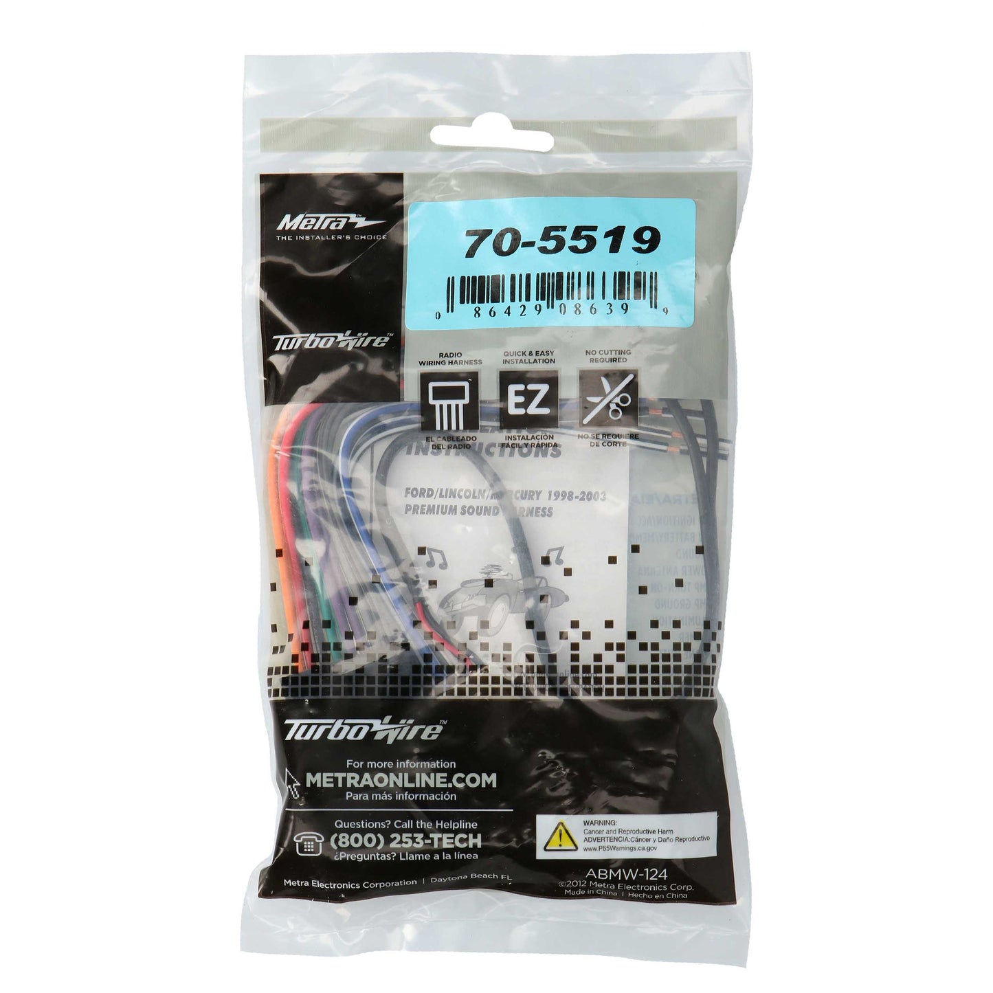 Metra 70-5519 Amp Integration Harness for Select Ford Lincoln Mercury Vehicles