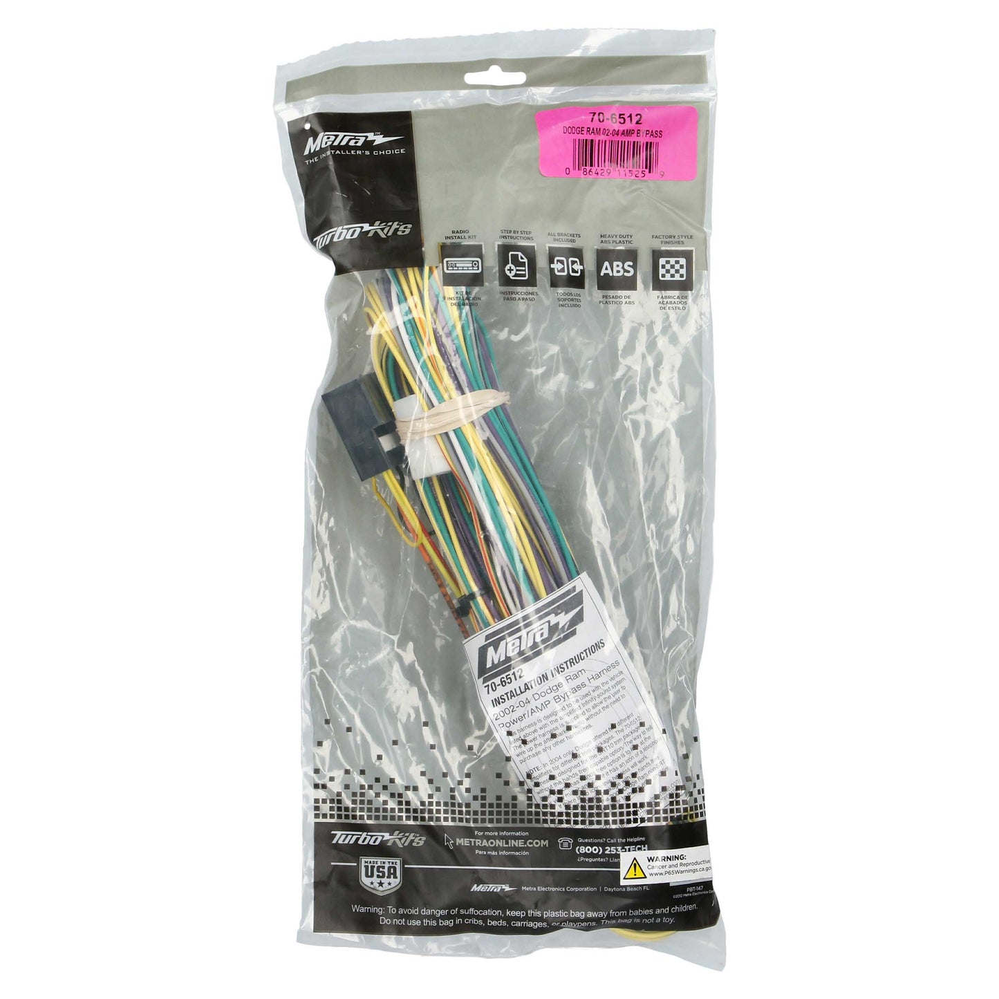 Metra 70-6512 Amp Bypass Harness for Dodge Ram 2002-2004