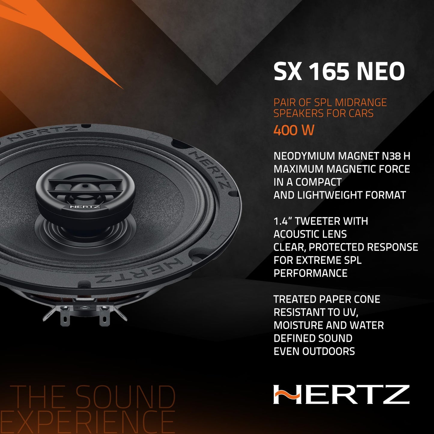 Hertz SPL Show Series SX 165 NEO 6.5" Two-Way SPL Coaxial Speakers (Pair)