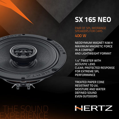 Hertz SPL Show Series SX 165 NEO 6.5" Two-Way SPL Coaxial Speakers (Pair)