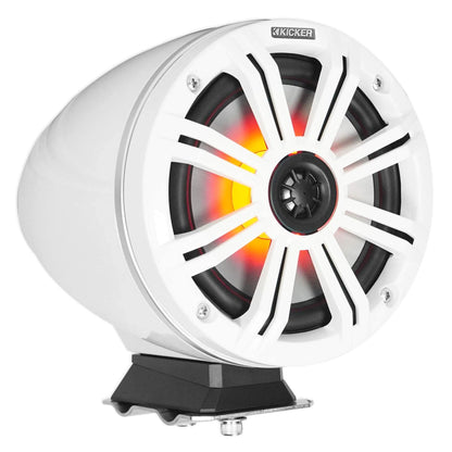 Kicker KMFC65W 6.5" Flat Mount Loaded Marine Wake Towers, White