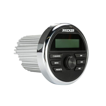 Kicker 46KMC2 Marine Weather-Resistant Gauge-Style Media Center with Bluetooth