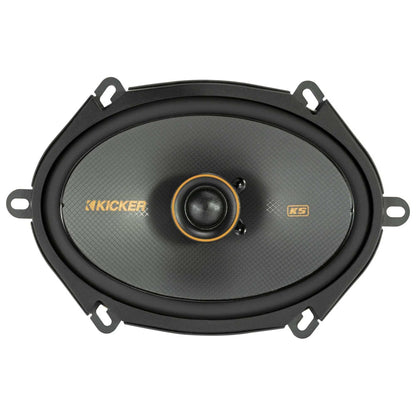 Kicker 51KSC6804 Coaxial Speaker System, 2-Way Design, Pair, 6" x 8", Pair