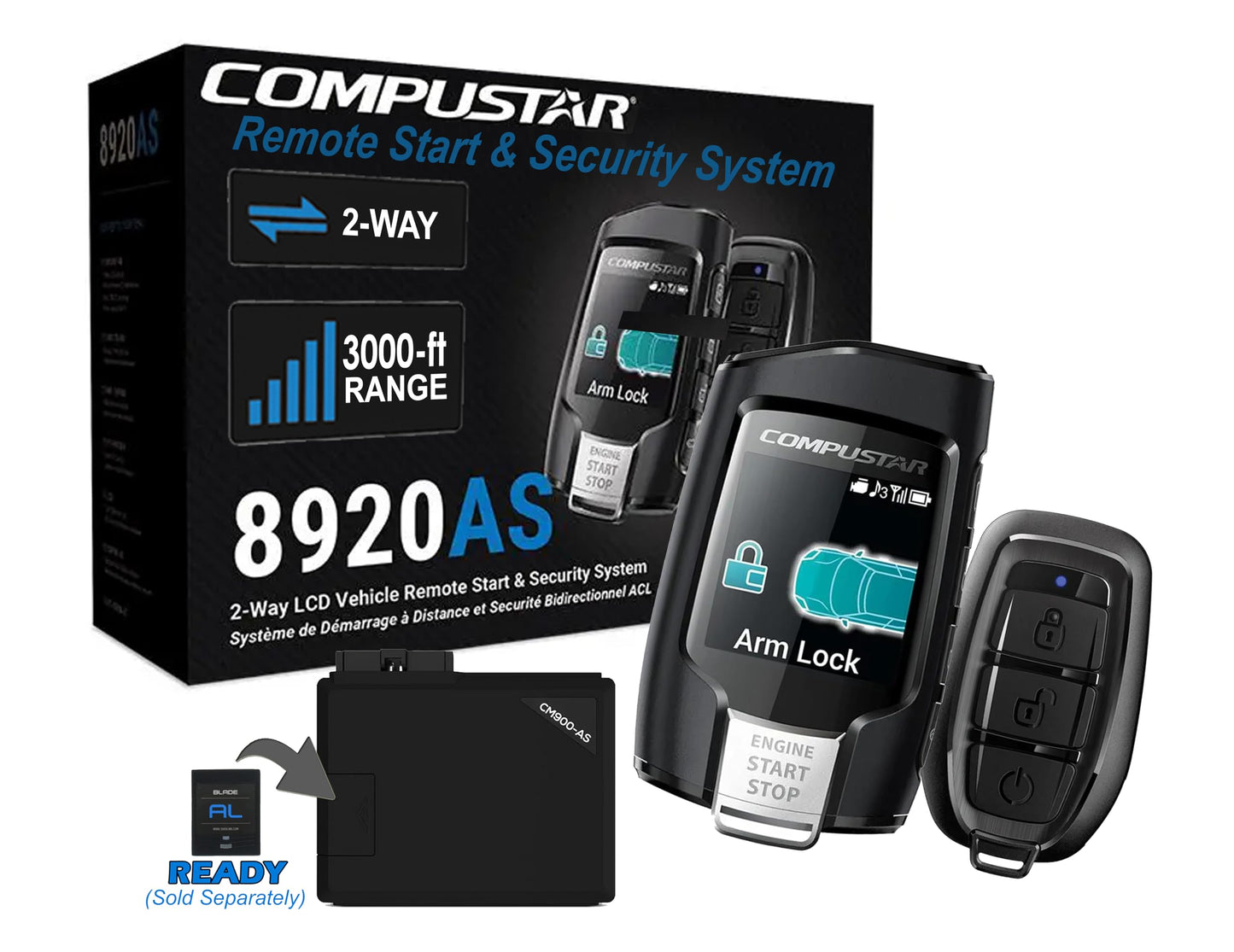 Compustar All-in-One CS8920-AS 2-Way Interactive LCD Remote Starter Kit & Alarm
