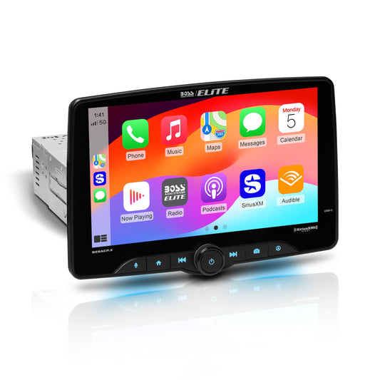 BOSS Elite BE9ACP.X SDIN Car Stereo, Wired Apple CarPlay, Android Auto SXM Ready