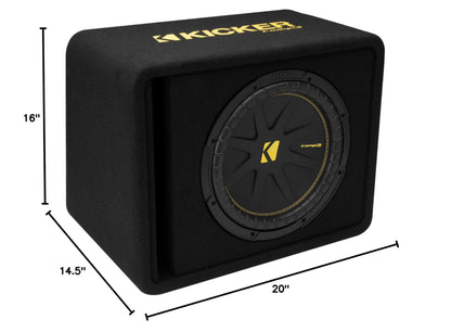 Kicker 50VCWC122 CompC 12-inch Subwoofer in Vented Enclosure, 2-Ohm