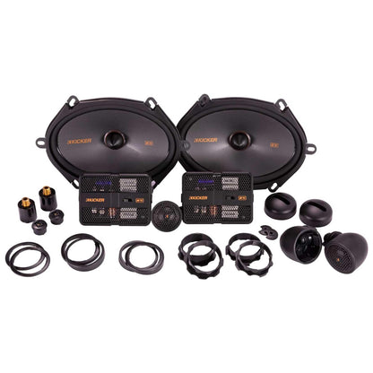 Kicker 51KSS6804 Component Speaker System, 2-Way Design, Two - 6" x 8" Woofers