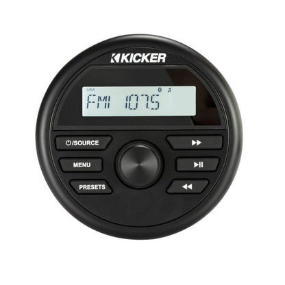Kicker 46KMC2 Marine Weather-Resistant Gauge-Style Media Center with Bluetooth