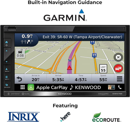Kenwood DNR476S AM FM GPS Apple CarPlay Android Auto Car Stereo + CMOS-240U Backup Camera