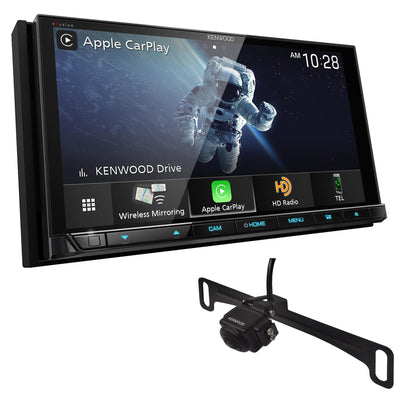 Kenwood eXcelon DDX9907XR 6.8" DVD Car Stereo- Wireless Apple CarPlay, Android Auto + CMOS-740HDLP Backup Camera