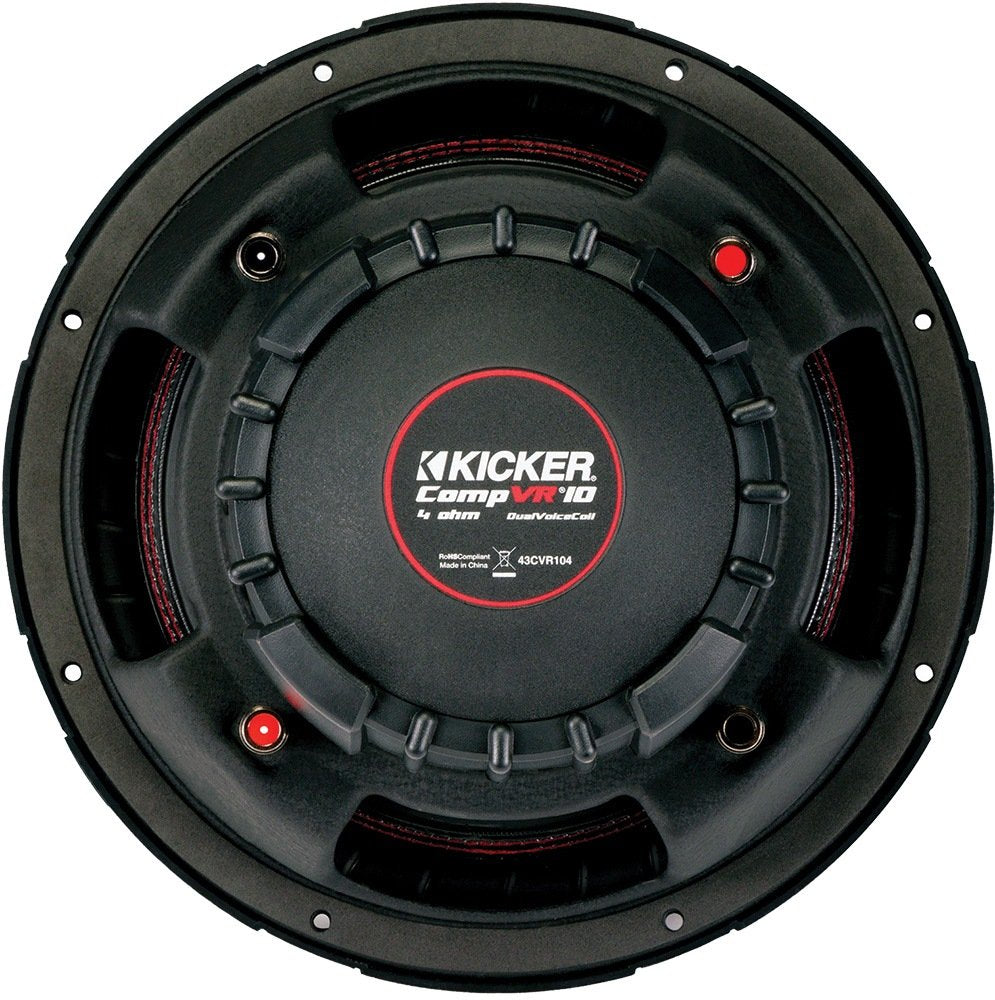 Kicker CompVR 10-Inch (25cm) Subwoofer, DVC, 4-Ohm, 350W