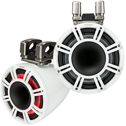 Kicker KMTC114 (44KMTC114W) 11" Marine Tower LED Speakers, White