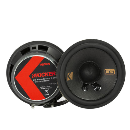 Kicker 51KSC2704 Middler Speaker System, Full-Range Design, Pair, 2.7"