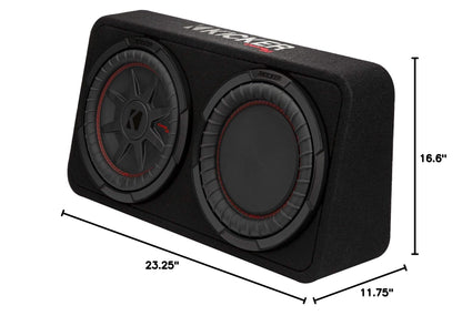 Kicker 48TCWRT102 CompRT 10" Subwoofer in Thin Profile Enclosure, 2 Ohm