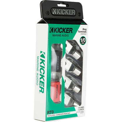 Kicker 47RT0 Nickel Plated 1/0awg 5/16' Ring Terminal 4 Pack