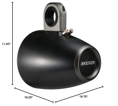 Kicker KMTES8 Tower Enclosures for 8-Inch Drivers, Pair, Black, Unloaded