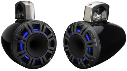 Kicker 51KMTCXL65 6.5" RGB LED Horn Loaded Compression Driver Marine Tower Speakers