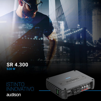 Audison SR 4.300.2 D-Class 4-Channel Amplifier 130 Wrms X 4 at 2-Ohms
