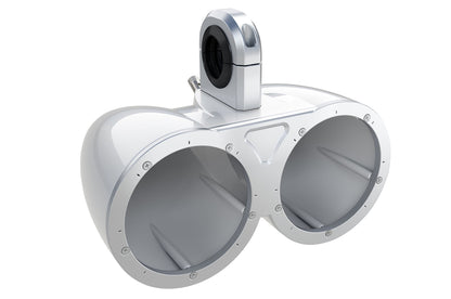 Kicker 12KMTEDW Pair of Dual 6.5" Wake Tower/Roll Bar Speaker Enclosures, White