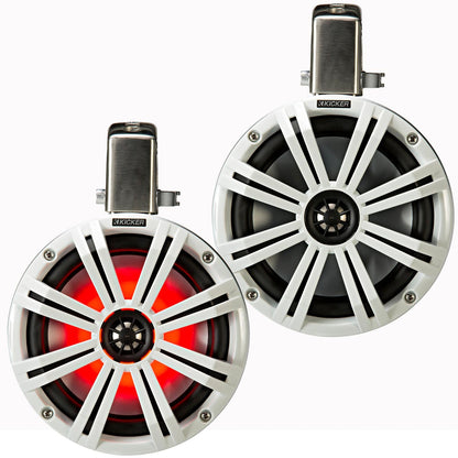 Kicker 45KMTC8W 8" Loaded Marine Wake Tower Enclosures, White