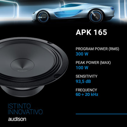 Audison APK 165 Prima Series 6.5" 2-Way Component Speaker Set
