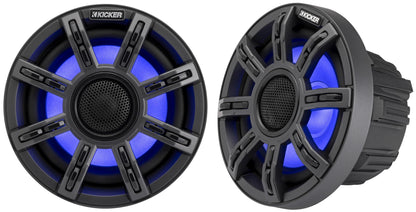 Kicker 51MSC654 - MSC 6.5-Inch Premium Marine 4-Ohm LED Coaxial System, Pair