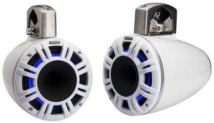 Kicker 51KMTCXL8 8" RGB LED Horn Loaded Compression Driver Marine Tower Speakers