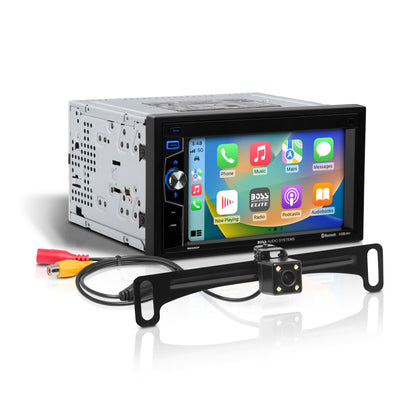 BOSS Audio BE62CP-C Single-DIN CarPlay/Android Auto Mechless Multimedia Receiver + Camera