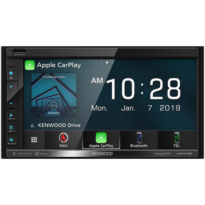 Kenwood DNR476S AM FM GPS Apple CarPlay Android Auto Car Stereo + CMOS-230LP Backup Camera