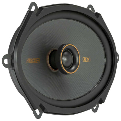 Kicker 51KSC6804 Coaxial Speaker System, 2-Way Design, Pair, 6" x 8", Pair