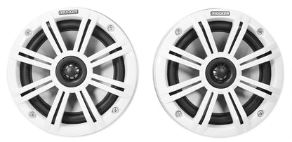 Kicker KMFC65W 6.5" Flat Mount Loaded Marine Wake Towers, White