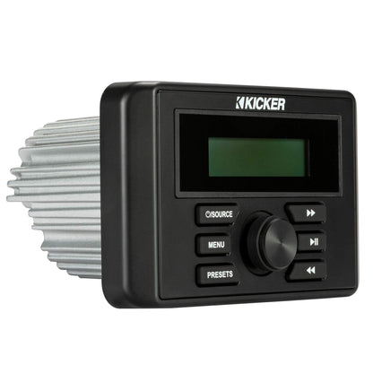 Kicker 46KMC3 Marine Weather-Resistant Gauge-Style Media Center with Bluetooth