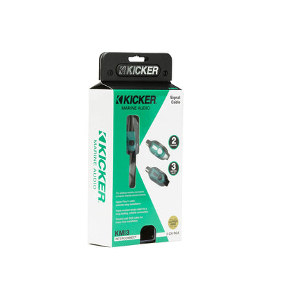 Kicker 47KMI3 Marine Series 2-Channel RCA Interconnect, 3.0 m