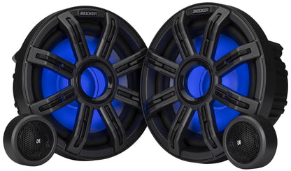 Kicker 51MSS84 - MSS 8-Inch Premium Marine 4-Ohm LED Component System, Pair