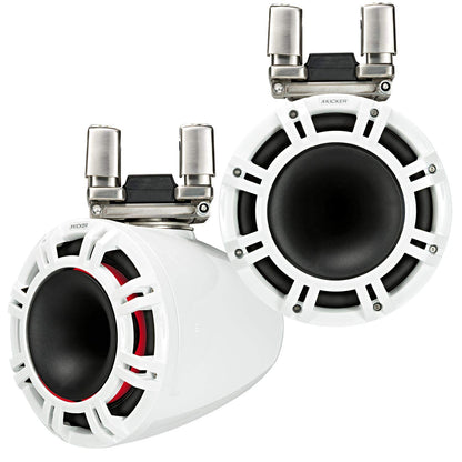 Kicker KMTC94W (44KMTC94W) 9" Marine Tower LED Speakers, White