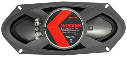 Kicker 51KSC41004 Coaxial Speaker System, 2-Way Design, Pair, 4" x 10"
