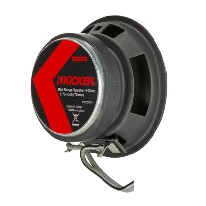 Kicker 51KSC2704 Middler Speaker System, Full-Range Design, Pair, 2.7"