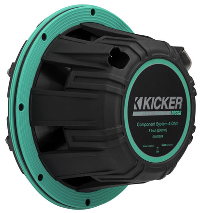 Kicker 51MSS84 - MSS 8-Inch Premium Marine 4-Ohm LED Component System, Pair