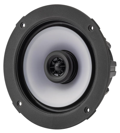 Kicker 51KM614FL 6.5-Inch (165mm) Thin-Mount Marine Coaxial Speakers with RGB LEDs