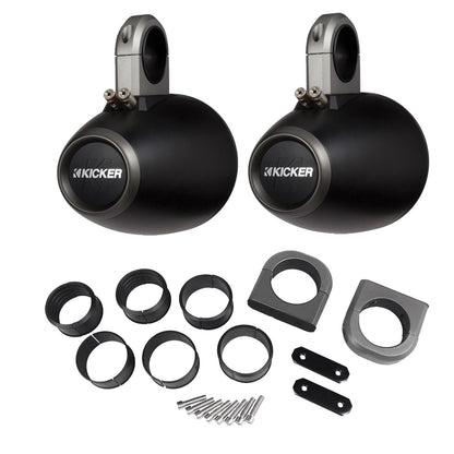 Kicker 12KMTES Wake Tower / Roll-Bar Speaker Enclosures, Black, Pair
