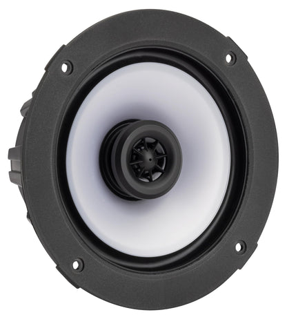 Kicker 51KM614FL 6.5-Inch (165mm) Thin-Mount Marine Coaxial Speakers with RGB LEDs