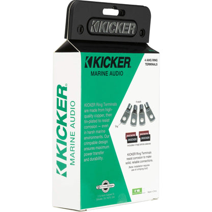 Kicker 47RT4 Nickel Plated 4awg 5/16' Ring Terminal 4 Pack
