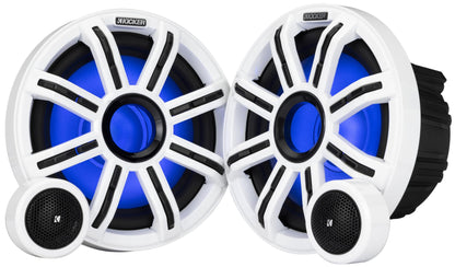 Kicker 51MSS84 - MSS 8-Inch Premium Marine 4-Ohm LED Component System, Pair