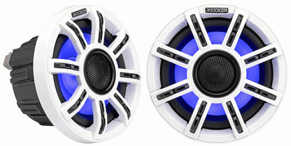 Kicker 51MSC654 - MSC 6.5-Inch Premium Marine 4-Ohm LED Coaxial System, Pair