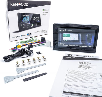 Kenwood DDX5707S 6.8″ CD/DVD Multimedia Receiver with Apple CarPlay, Android Auto, HD Radio + CMOS-240U HD Backup Camera